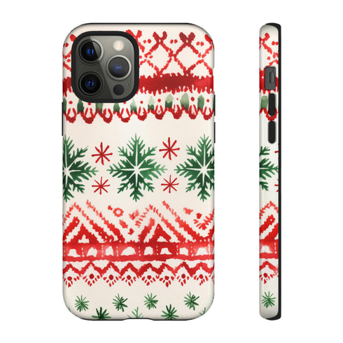 Watercolor Study of Christmas Patterns - Impact Resistant Phone Case iPhone 12 Pro Glossy